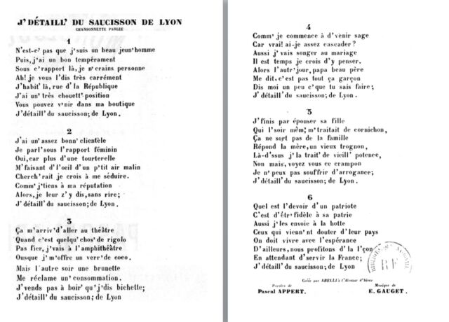 chanson saucisson 01 04 2018