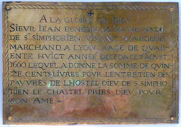 chapelle plaque commémorative st symphorien sur coise 18 03 2016